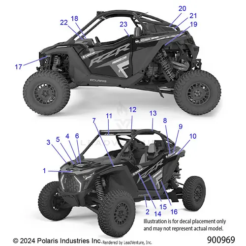Body: Decals - 2025 Polaris Rzr Pro R Race Replica Le Evap 1