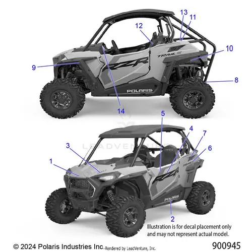 Body: Decals - 2025 Polaris Rzr Trail S 1000 Ultimate 1