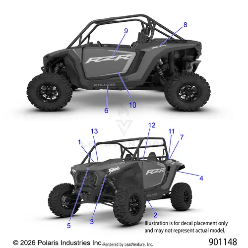 Body: Decals - 2026 Polaris Rzr Xp 1000 Sport 1