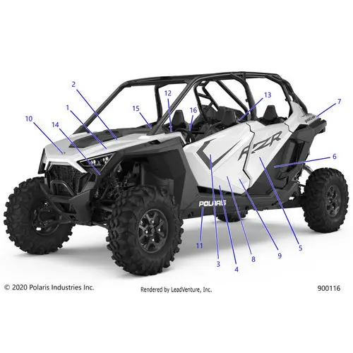 Body: Decals (3) - 2020 Polaris Rzr Pro Xp 4 1
