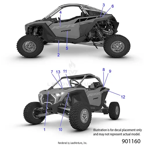Body: Decals (4) - 2026 Polaris Rzr Pro R Ultimate 1