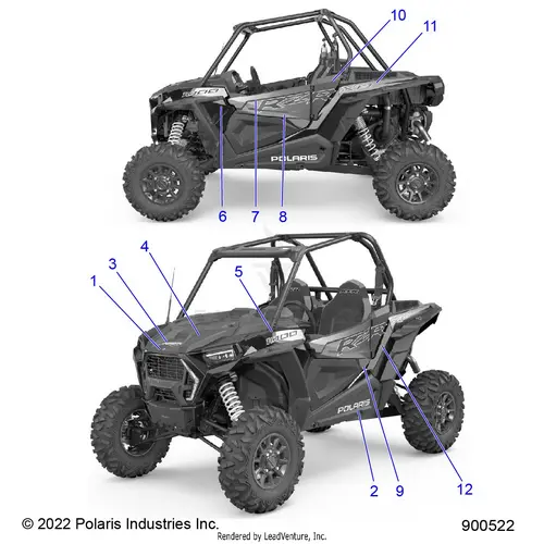 Body: Decals Graphics (2) - 2023 Polaris Rzr Xp 1000 Premium 1