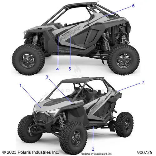 Body: Decals Graphics (2) - 2024 Polaris Rzr Turbo R Ultimate 1
