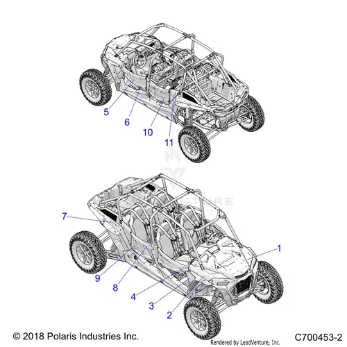 Body: Decals Graphics - 2019 Polaris Rzr Xp 4 Turbo S Velocity 1
