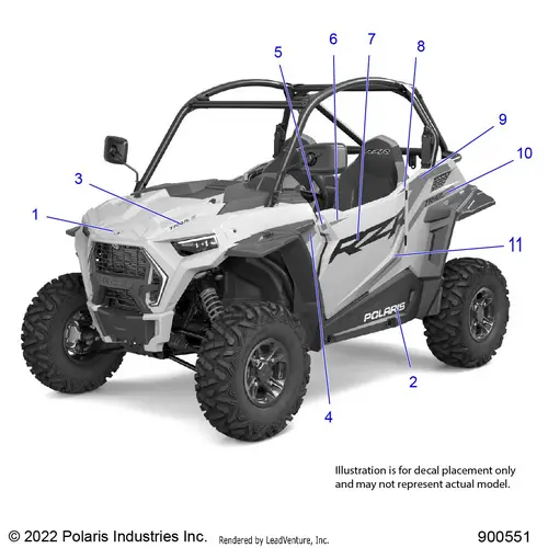 Body: Decals Graphics - 2023 Polaris Rzr Trail S 1000 Eps 1
