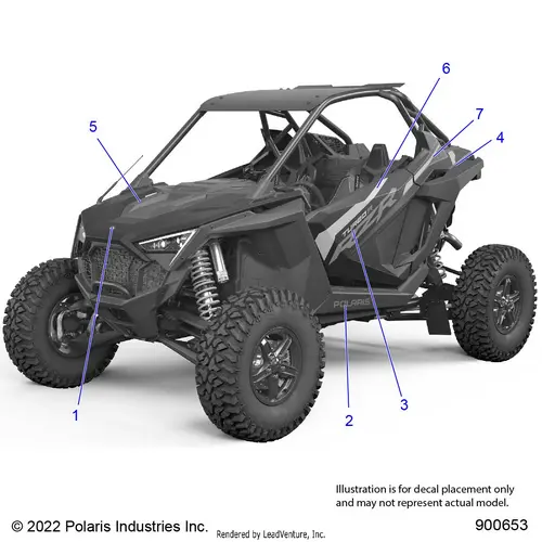 Body: Decals Graphics - 2023 Polaris Rzr Turbo R Premium Ride Command 1