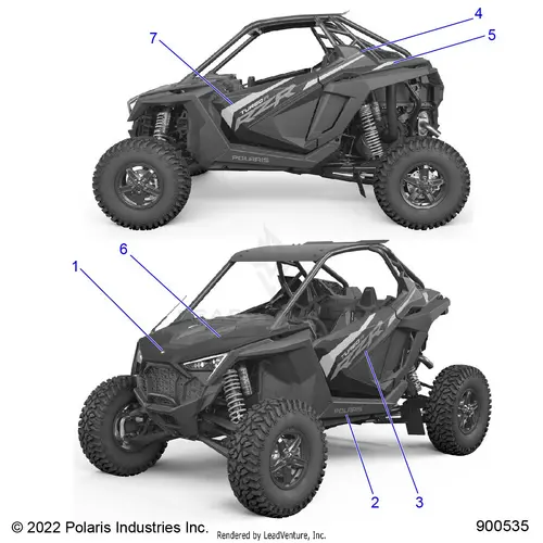 Body: Decals Graphics - 2023 Polaris Rzr Turbo R Ultimate 1