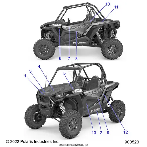 Body: Decals Graphics - 2023 Polaris Rzr Xp 1000 Premium 1