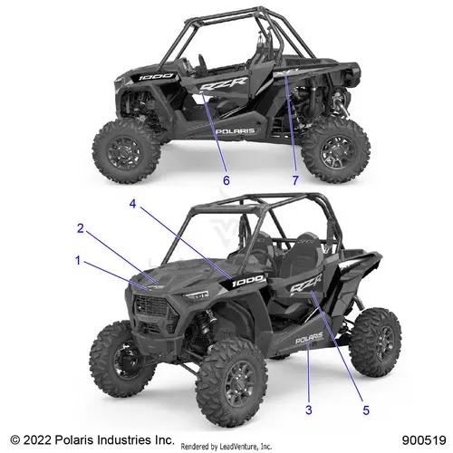 Body: Decals Graphics - 2023 Polaris Rzr Xp 1000 Sport 1