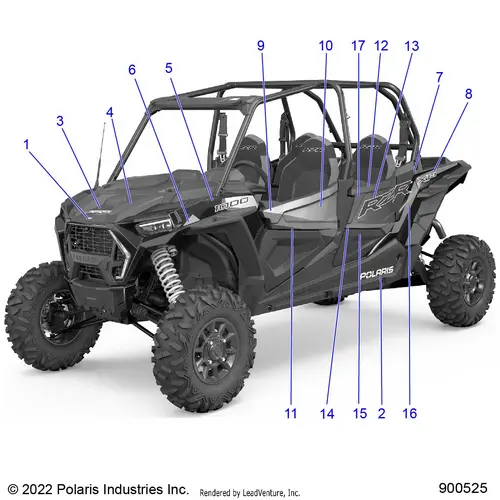 Body: Decals Graphics - 2023 Polaris Rzr Xp 4 1000 Premium Ride Command 1