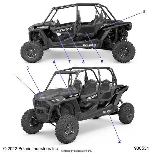 Body: Decals Graphics - 2023 Polaris Rzr Xp 4 1000 Sport 1