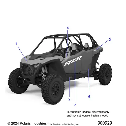 Body: Decals Graphics - 2025 Polaris Rzr Pro S 4 Premium 1