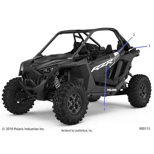 Body: Decals Graphics (3) - 2020 Polaris Rzr Pro Xp 1