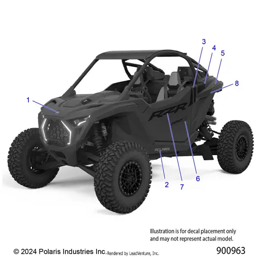 Body: Decals Graphics (3) - 2025 Polaris Rzr Pro R Ultimate 1