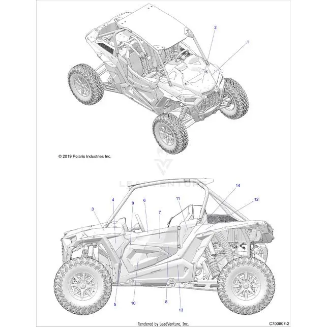 Body: Decals Graphics Ghost Gray - 2020 Polaris Rzr Turbo S 1