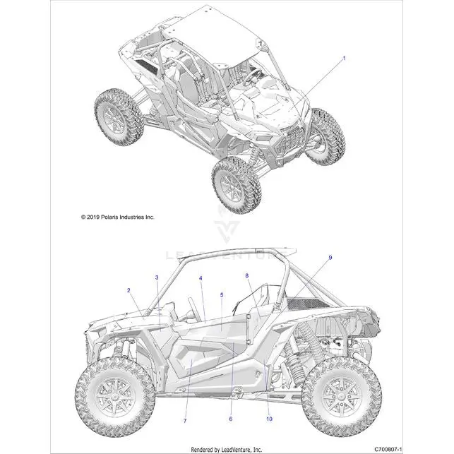 Body: Decals Graphics Matte Navy - 2020 Polaris Rzr Turbo S 1