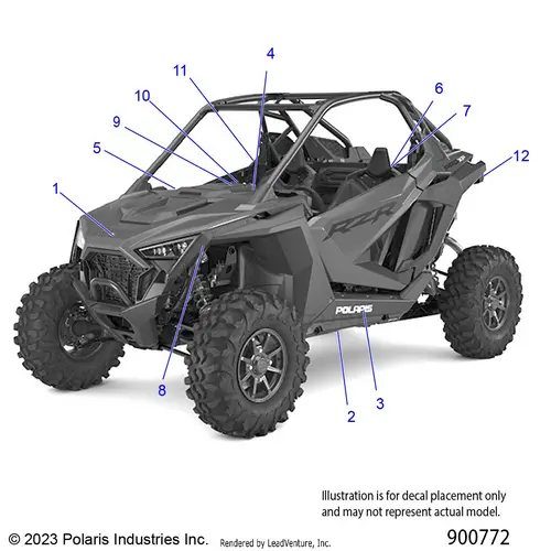 Body: Decals Standard - 2021 Polaris Rzr Pro Xp Sport Ca 1