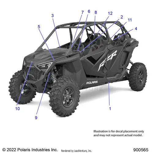 Body: Decals Standard - 2023 Polaris Rzr Pro Xp 4 Premium 1