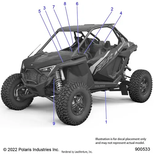Body: Decals Standard - 2023 Polaris Rzr Pro Xp Premium 1