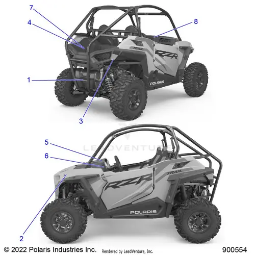Body: Decals Standard - 2023 Polaris Rzr Trail S 1000 Eps 1