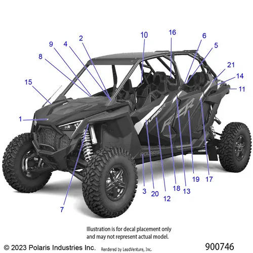 Body: Decals Standard - 2023 Polaris Rzr Turbo R 4 Premium Ride Command 1