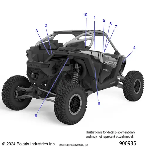 Body: Decals Standard - 2025 Polaris Rzr Pro R Ultimate 1