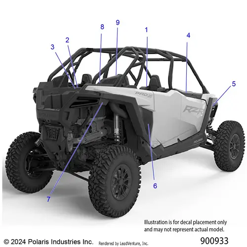 Body: Decals Standard - 2025 Polaris Rzr Pro S 4 Sport 1