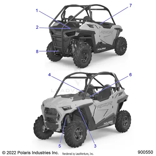 Body: Decals Warning - 2023 Polaris Rzr 900 Trail 1