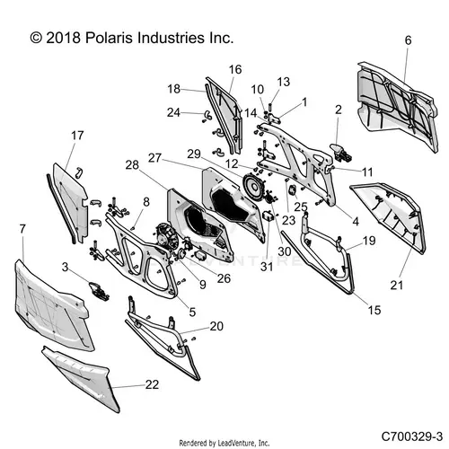Body: Doors Rear (2) - 2021 Polaris Rzr Xp 4 1000 1