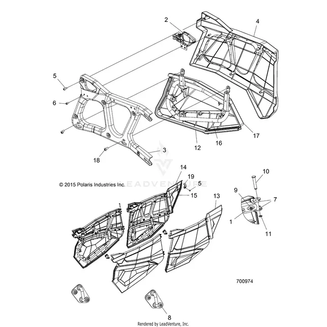 Body: Doors Rear - 2017 Polaris Rzr Xp 4 1000 1