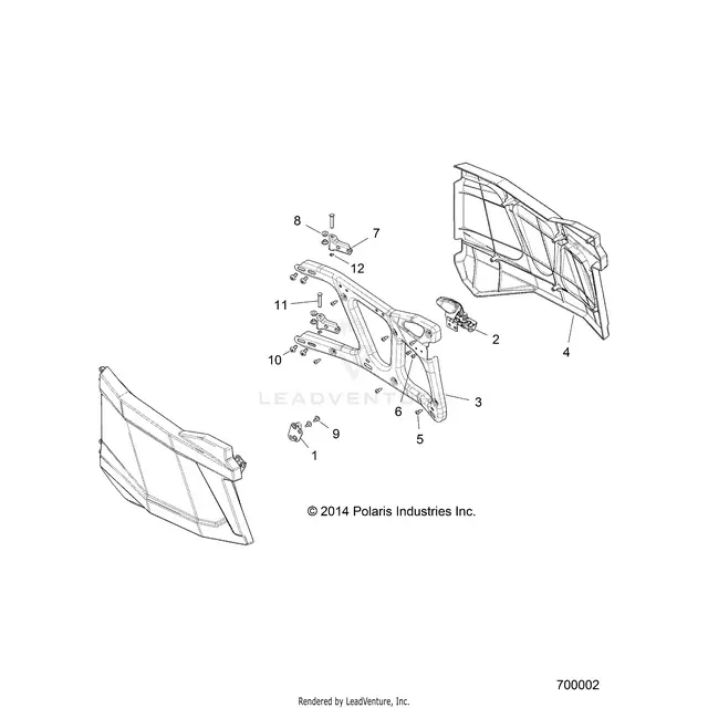 Body: Doors Rear - 2018 Polaris Rzr 4 900 1