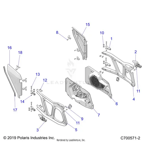 Body: Doors Rear - 2019 Polaris Rzr Xp 4 1000 1
