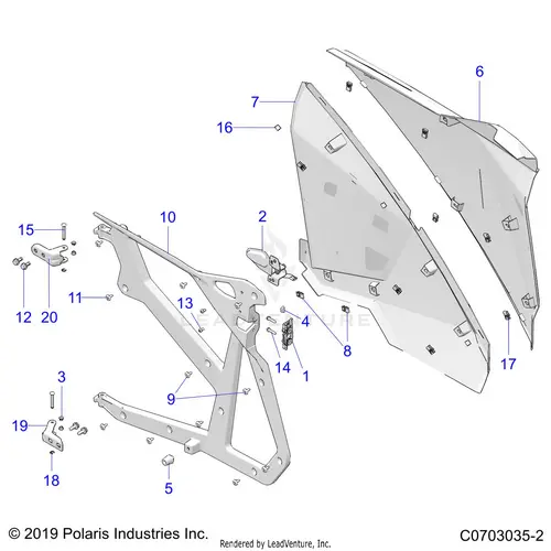 Body: Doors Rear - 2020 Polaris Rzr Pro Xp 4 1