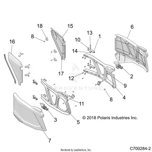 Body: Doors Rear - 2021 Polaris Rzr Xp 4 1000 1
