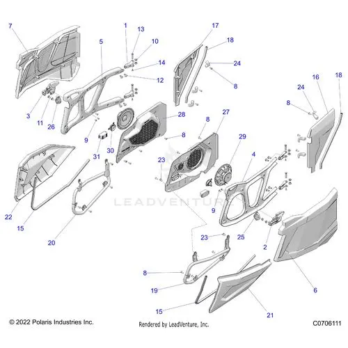 Body: Doors Rear - 2023 Polaris Rzr Xp 4 1000 Premium Ride Command 1