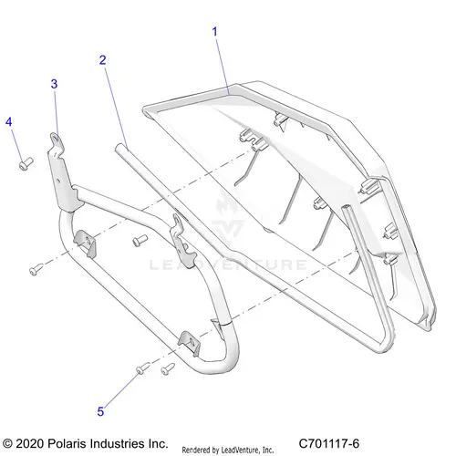 Body: Doors Rear Lower - 2021 Polaris Rzr S 4 1000 1