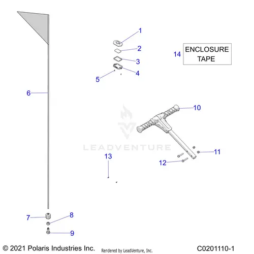 Body: Flag Beacon And Pass Handle - 2026 Polaris Rzr 200 Md 1