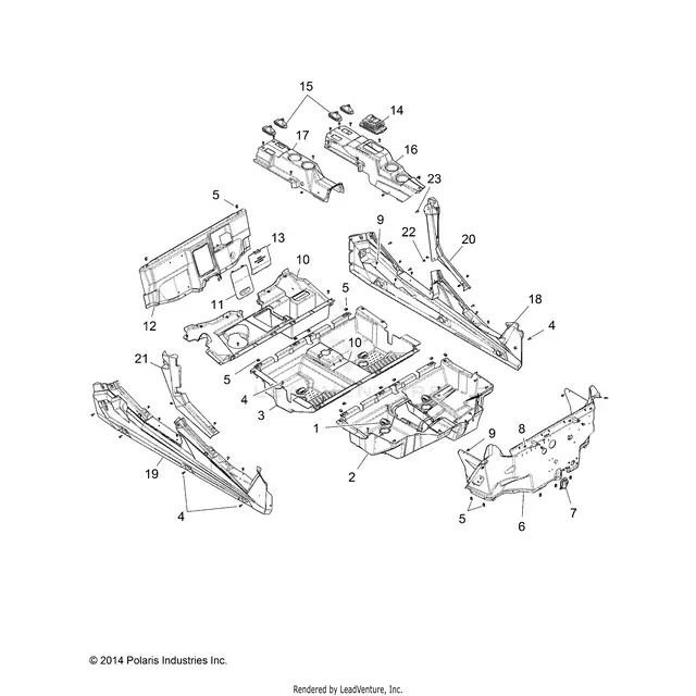 Body: Floor And Rocker Panels - 2015 Polaris Rzr Xp 4 1000 1