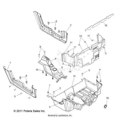 Body: Floor And Rocker Panels - 2017 Polaris Rzr 570 S 1