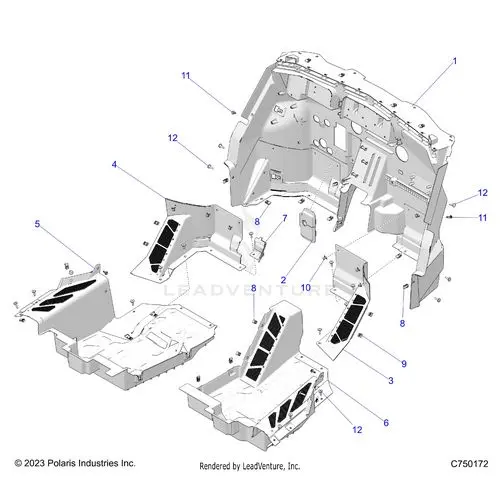 Body: Floor Panels Front - 2025 Polaris Rzr Pro R Factory Armored Le Ultimate 1