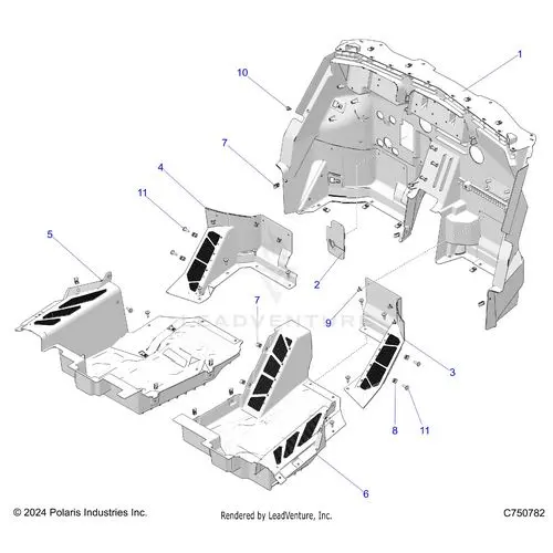 Body: Floor Panels Front - 2025 Polaris Rzr Pro Xp 4 Premium 1
