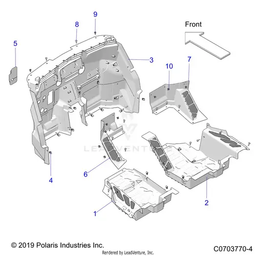 Body: Floor Panels Rear - 2021 Polaris Rzr Pro Xp 4 Sport Ca 1