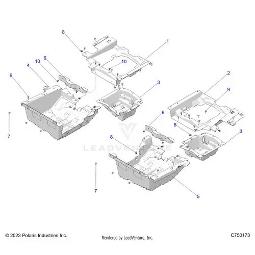 Body: Floor Panels Rear - 2026 Polaris Rzr Pro R Ultimate 1