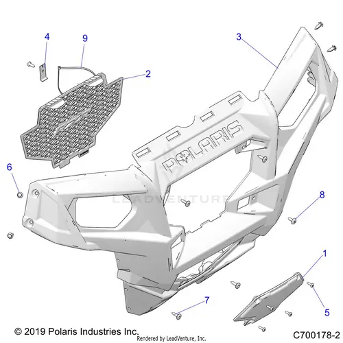 Body: Front Bumper - 2020 Polaris Rzr 570 1