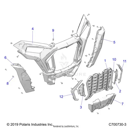 Body: Front Bumper - 2020 Polaris Rzr Turbo S 4 Velocity 1