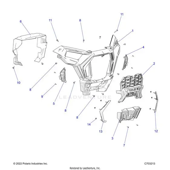 Body: Front Bumper - 2025 Polaris Rzr 900 Trail S 1
