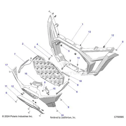 Body: Front Bumper - 2025 Polaris Rzr Pro R Race Replica Le Evap 1
