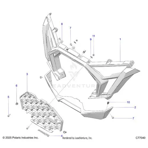 Body: Front Fascia - 2026 Polaris Rzr Pro R Race H.O. 1