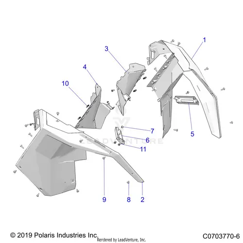 Body: Front Fender - 2021 Polaris Rzr Pro Xp 4 Ultimate 1