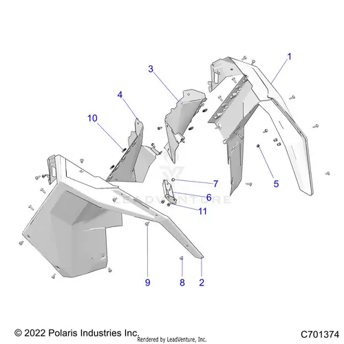 Body: Front Fender - 2022 Polaris Rzr Pro Xp Premium 1